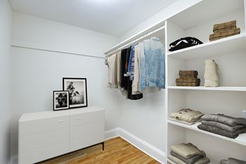 Walk-in closet (virtually staged)